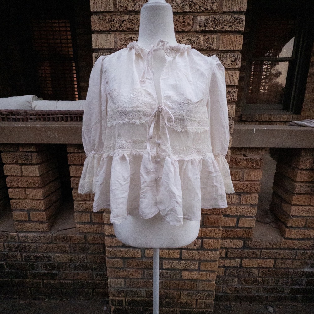 Intimately Free People Forever Young Bed Jacket White Alyssum S NWT